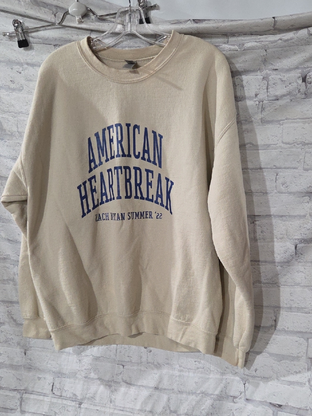 Zach Bryan American Heartbreak Graphic Crewneck Sweater - Cream